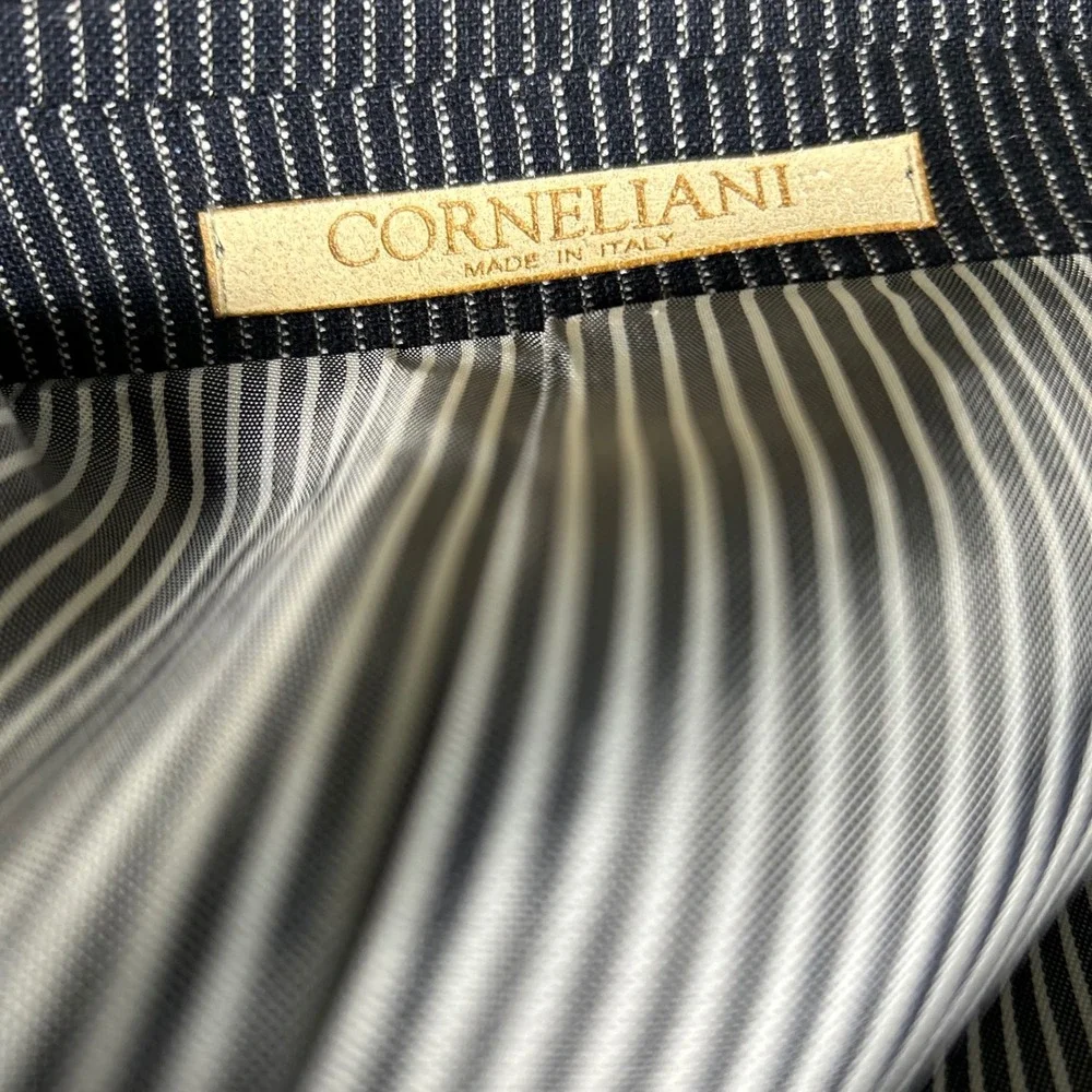 Corneliani Gray Pinstripe Blazer 2-Button Sport Coat Mens ~42R Cotton Flax Silk